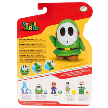 World of Nintendo Minifiguren Super Mario (Wave 40) Green Shy Guy with POW Block